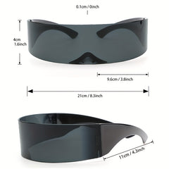 Y2K Wrap Around Sunglasses Futuristic Punk Style UV400