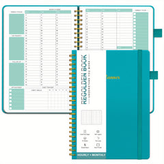 Undated Hourly Planner 30 minute Interval Appointment Book 53 Weeks