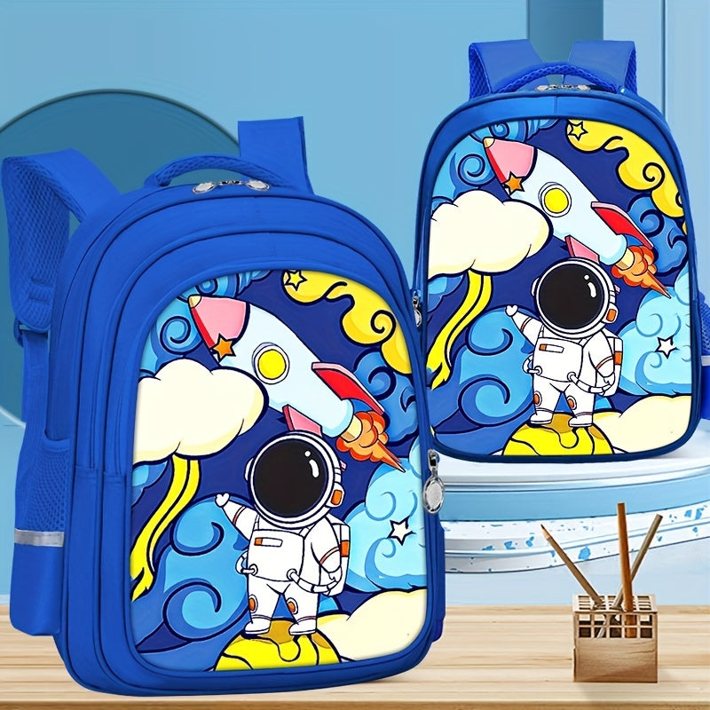 Cartoon Rocket Astronaut Schoolbag Laptop Backpack