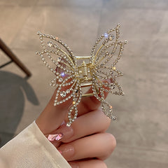 Butterfly Hair Clip Pearl Rhinestone Hairpin