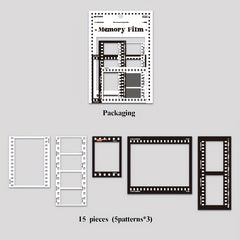 15pcs Large Retro Film Border Journal Stickers Pack