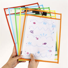 3pcs A4 Kids Dry Erase Doodle File Bags