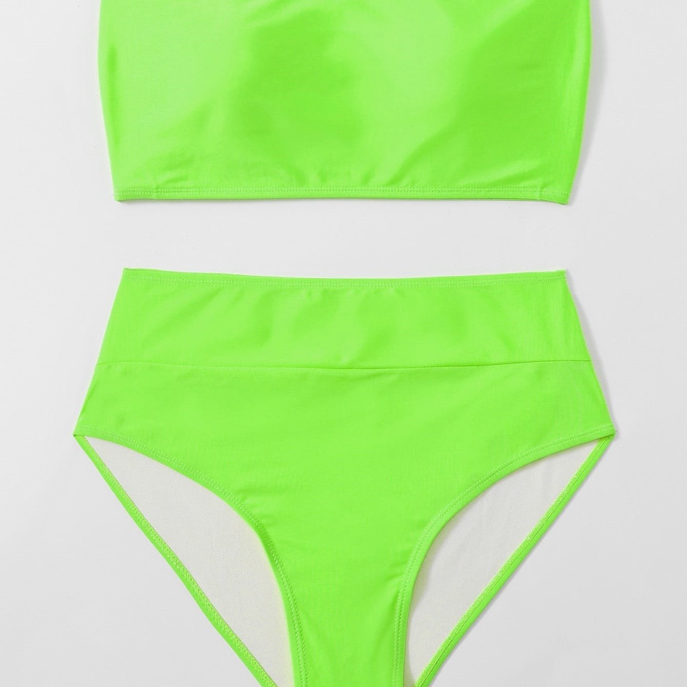 High Waist Tube Top Bikini Set