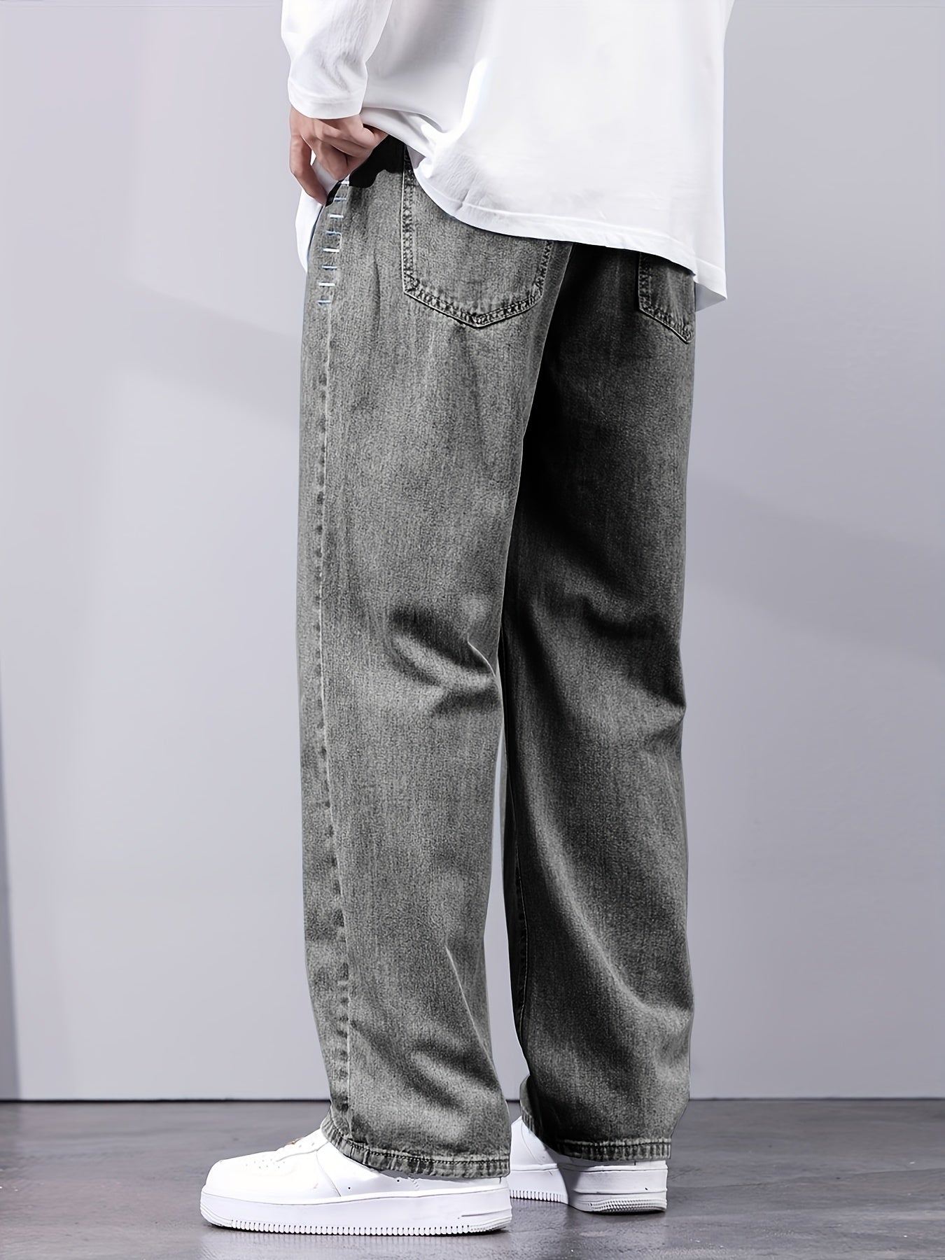 Distressed Drawstring Denim Pants for Men