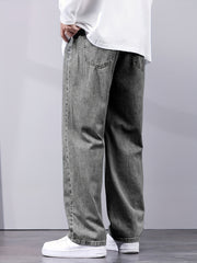 Distressed Drawstring Denim Pants for Men
