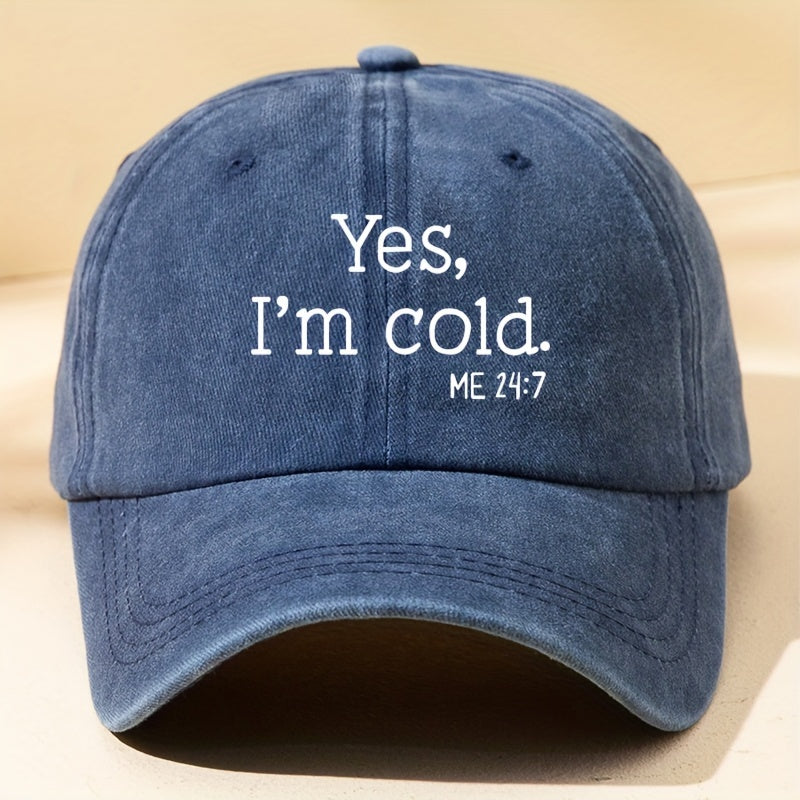 Letter Printed Baseball Cap Outdoor Sun Hat Yes I'm Cold