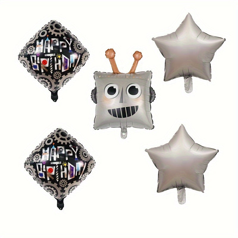 5pcs Robot Balloons Birthday Party Decoration Balloons