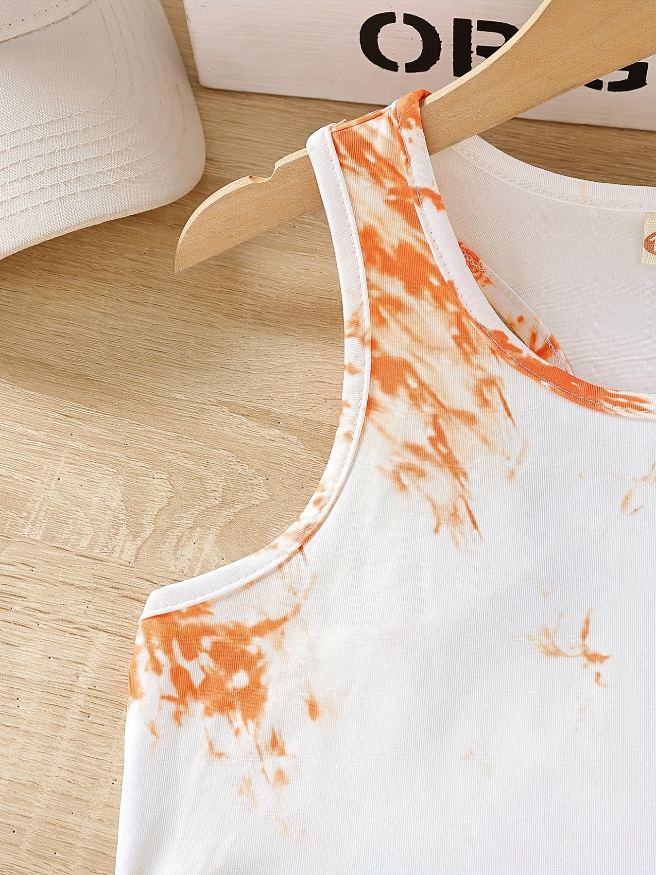 Girls' Tie Dye Track Suit Sleeveless Tank Top Skinny Pants Set