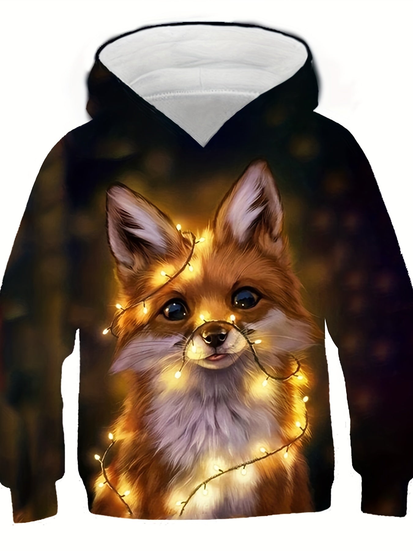 Kids Cartoon Fox Hoodie, Boys/Girls Hooded Sweatshirt, Top for 4-14 Years