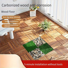 Anticorrosive Wood Flooring Outdoor Terrace Solid Wood Balcony Wooden Floor Mat
