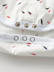 Baby Boys 2pcs Leaf Print Dress Shirt Romper & Striped Bib Pants Set