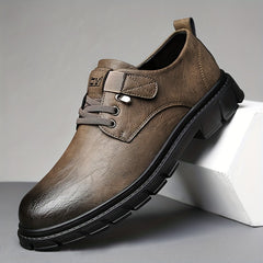 Men's Hook and Loop Derby Shoes Formal Business Lace-up Dress Shoes