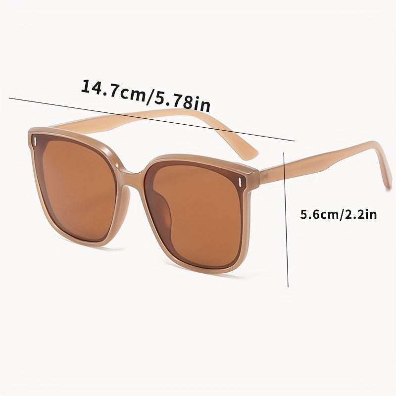 Square Frame Sunglasses for Women Men Rivet Decor Glasses UV400