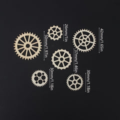 20 PCS DIY Mini Wooden Gears Set Mixed Shapes 26 50mm 1 1 97in