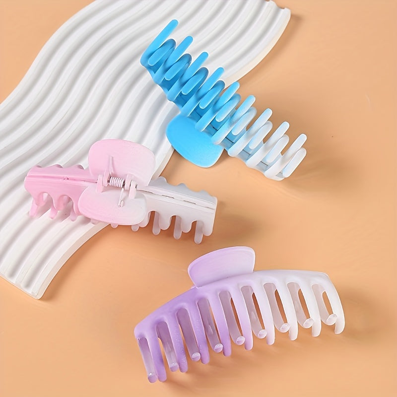 3pcs Gradient Hair Clip Large Claw Clip Girls Kids Hair Accessory