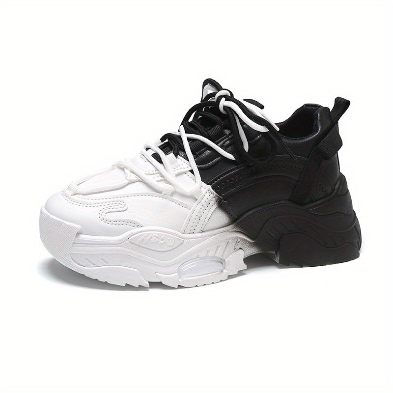 Women's Colorblock Platform Sneakers Comfortable Low Top Shoes