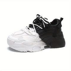 Women's Colorblock Platform Sneakers Comfortable Low Top Shoes