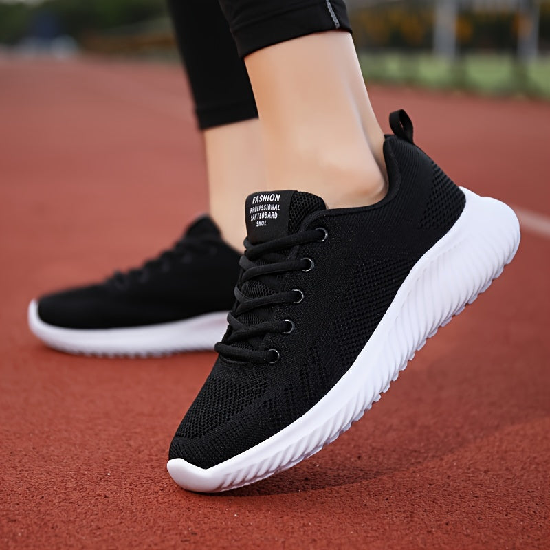 Women's Lace Up Mesh Sneakers Breathable Soft Sole Running Shoes