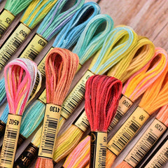 78pcs Double Standard 8M Multicolor Polyester Cross Stitch Embroidery Thread