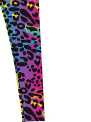 Colorful Leopard Print High Waist Leggings