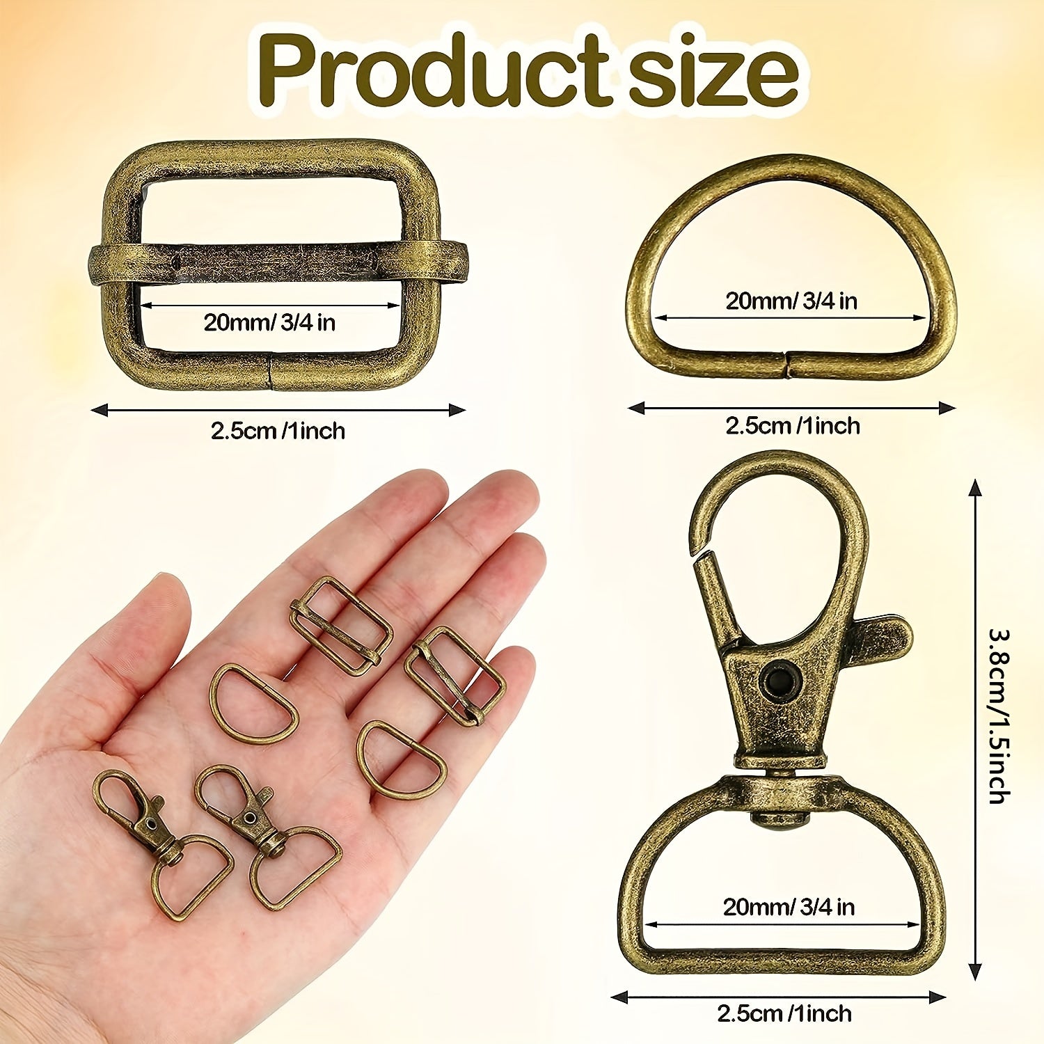 56PCS Antique Copper Lobster Clasp for DIY Keychain Luggage