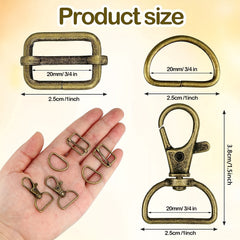 56PCS Antique Copper Lobster Clasp for DIY Keychain Luggage