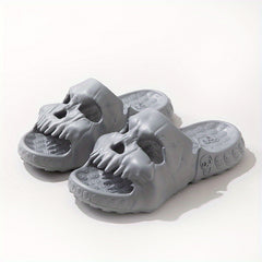 Men's Skull Head Slides Lightweight Non Slip Open Toe Quick Dry Slippers