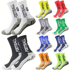 Colorful Letter Anti-skid Football Socks, Breathable Mid-calf Socks
