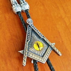Egyptian Pyramid Skull Bolo Tie Rope Collar Titanium Steel