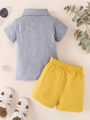 Boys Short Sleeve Bowtie Shirt & Shorts Set