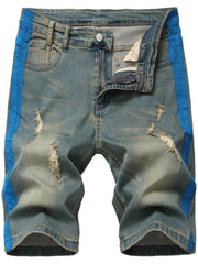 Men's Distressed Denim Shorts Casual Street Style