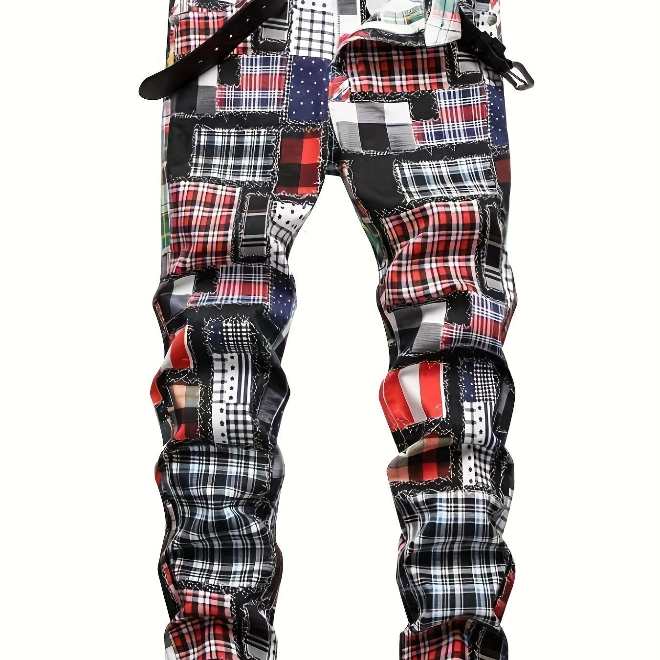 Men's Retro Slim Fit Cotton Jeans Distressed Straight Leg Denim Pants