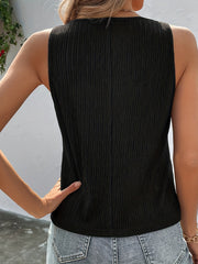 Ribbed Tank Top Women's Plus Casual Round Neck Tank
