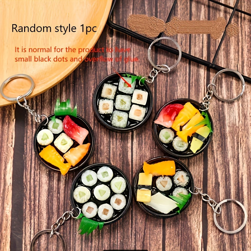 Sushi Seafood Sashimi Lunch Box Keyring Fun Food Keychain Gift