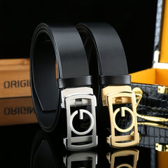 Men's Durable Belt 3 1 4in Cowhide Stainless Steel Automatic Buckle