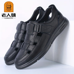 LAORENTOU Men's Leather Sandals Summer Gift For Fathers
