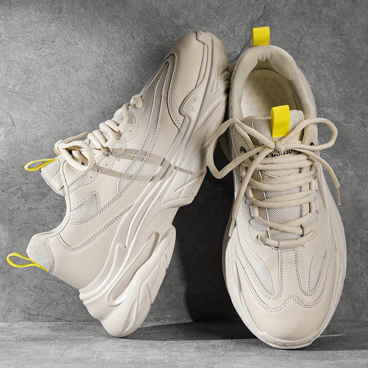 Men's Chunky Lace-Up Sneakers Non-Slip Durable Shoes