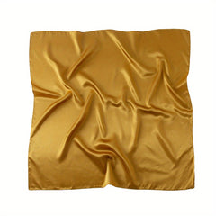 Yellow Satin Square Scarf Casual Shawl Bandana