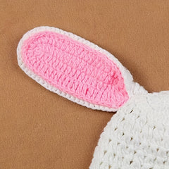 Adorable Bunny Costume Knitted Hat for Baby Photo Shoots