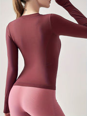 Quick Dry Long Sleeve Sports Tee for Yoga Fitness Women
