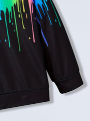 Colorful Print Boys Hooded Sweatshirt for Spring Fall