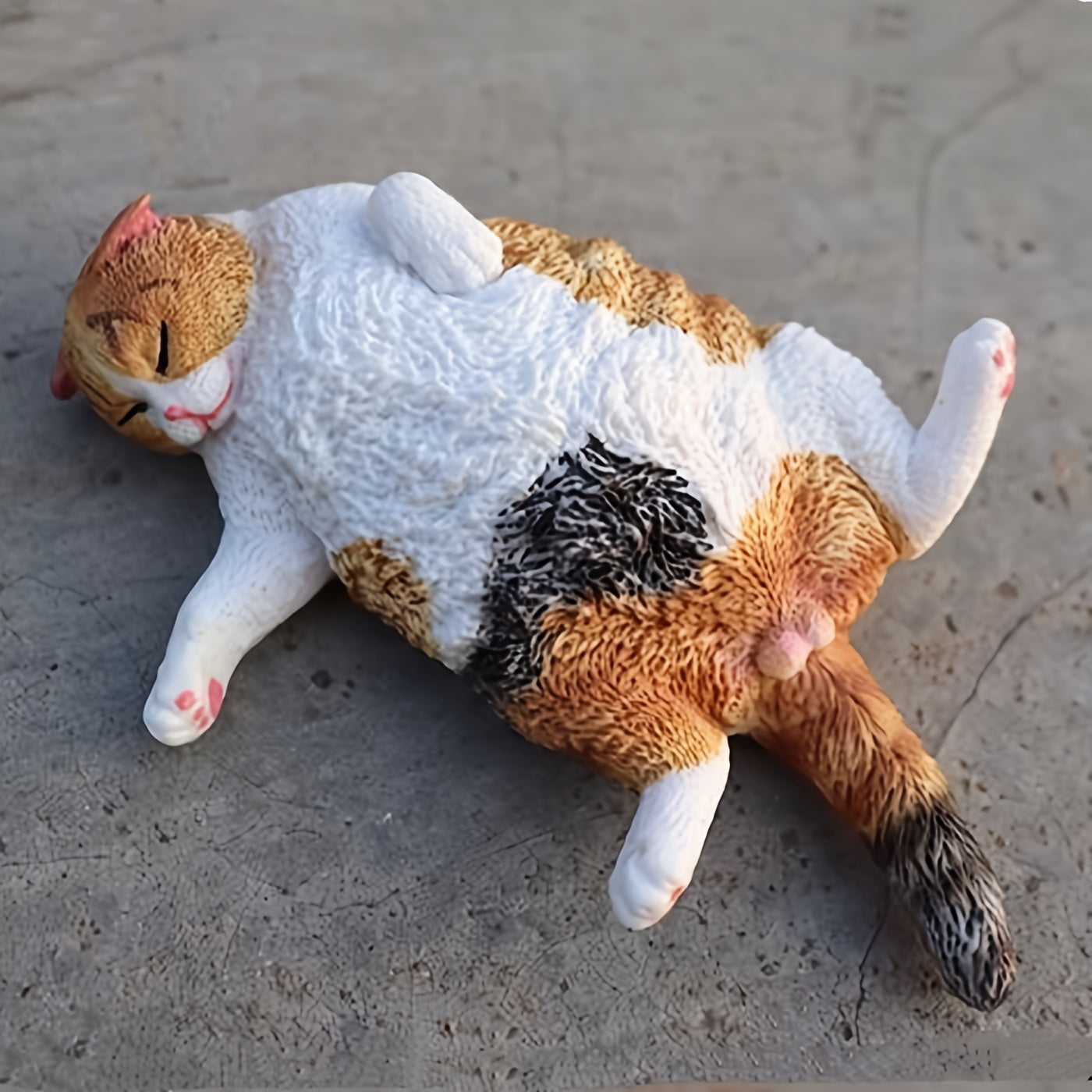 Realistic Sleeping Persian Cat Plush Toy Soft PVC Stuffed Animal