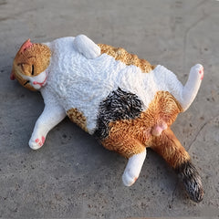 Realistic Sleeping Persian Cat Plush Toy Soft PVC Stuffed Animal