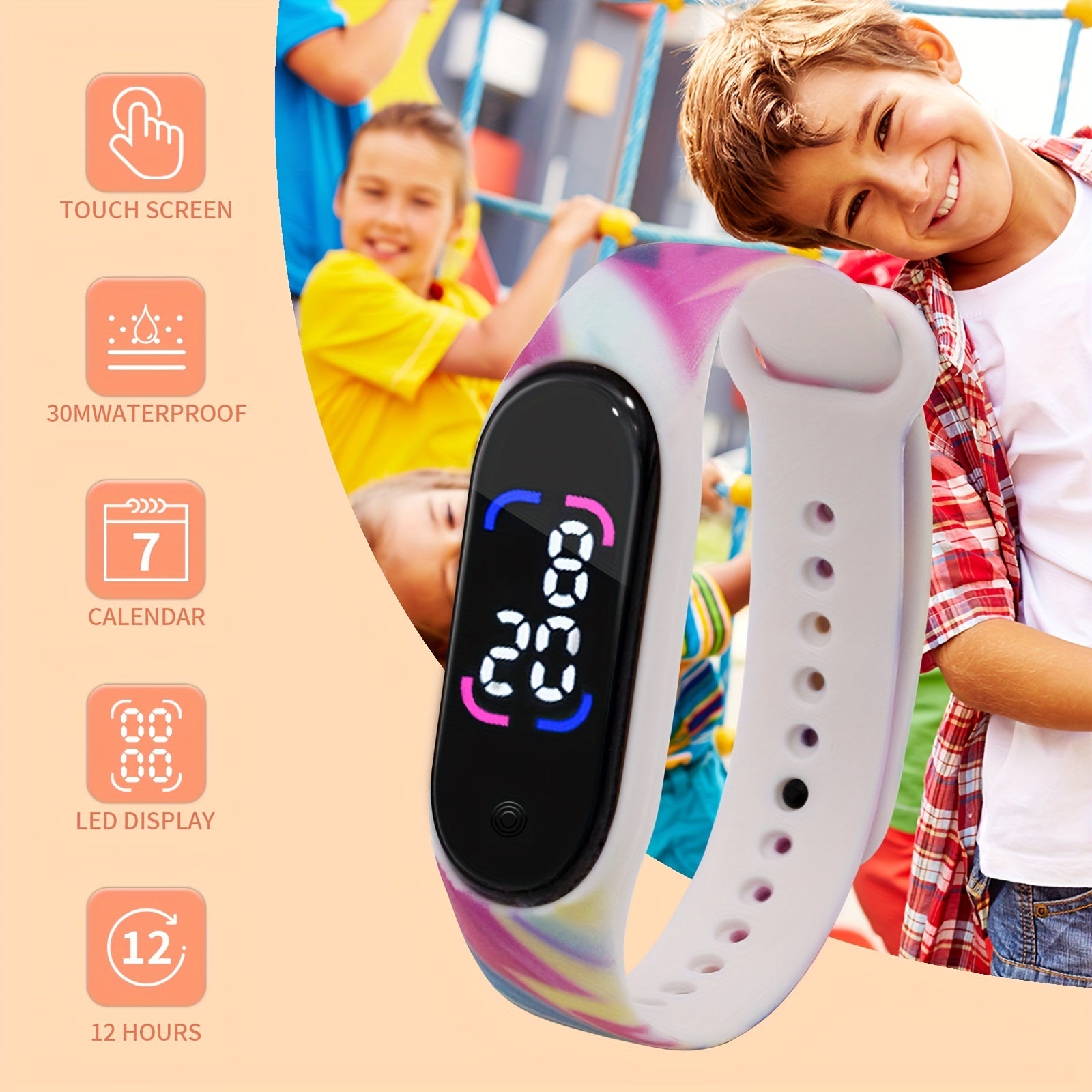 Waterproof Electronic Watch for Kids - Colorful Holiday Gift