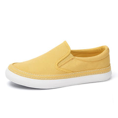 Men's Canvas Breathable Skate Shoes Casual Loafers Yellow