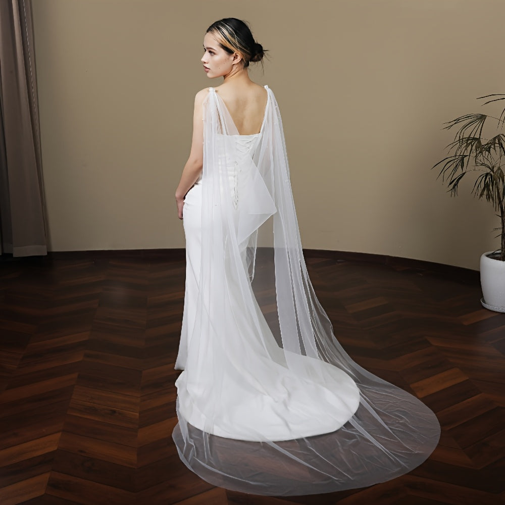Beaded Shawl Wedding Dress for Brides