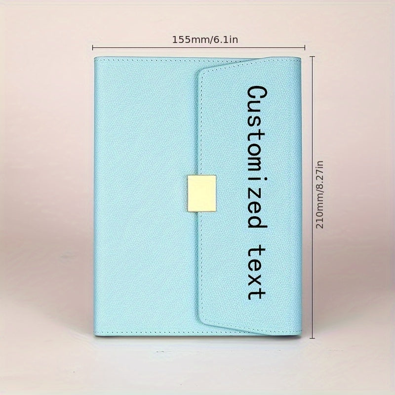 Personalized A5 PU Leather Notebook Magnetic Closure Red Gray Green Yellow