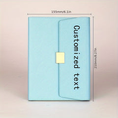 Personalized A5 PU Leather Notebook Magnetic Closure Red Gray Green Yellow
