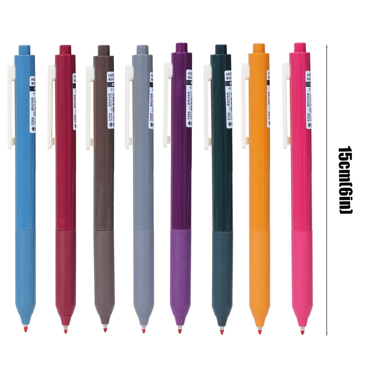 8Pcs Colored Gel Pens Fine Point Smooth Writing Retro Ink