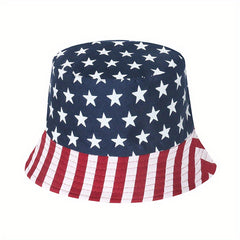 Fisherman's Hat Double Sided Sun Protection American Flag Basin Hat For Men